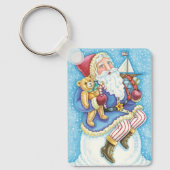 Niedliche Weihnachten, Weihnachtsmann auf Snowball Schlüsselanhänger (Vorderseite)