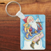 Niedliche Weihnachten, Weihnachtsmann auf Snowball Schlüsselanhänger (Vorderseite)