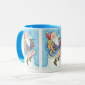 Niedliche Weihnachten, Weihnachtsmann auf Snowball Tasse (Vorderseite Links)