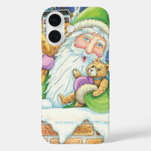 Niedliche Weihnachten, Weihnachtsmann im Schornste iPhone 16 Hülle