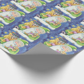 Niedliche Weihnachten, Weihnachtsmann im Schornste Geschenkpapier (Ecke)
