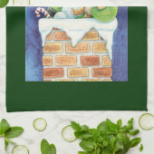 Niedliche Weihnachten, Weihnachtsmann im Schornste Geschirrtuch (Gefaltet)