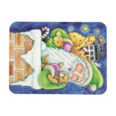 Niedliche Weihnachten, Weihnachtsmann im Schornste Magnet (Horizontal)