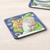 Niedliche Weihnachten, Weihnachtsmann im Schornste Untersetzer (Linke Seite)