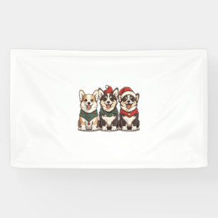 Niedliche Weihnachten Welsh Corgi Hunde Santa Pupp Banner