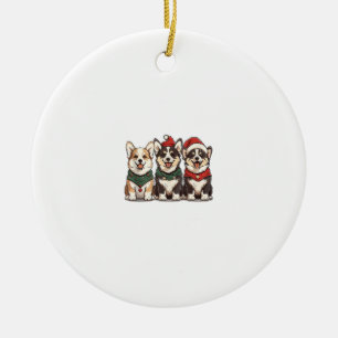 Niedliche Weihnachten Welsh Corgi Hunde Santa Pupp Keramik Ornament