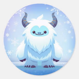 Niedliche Weihnachten/Winterjeti Runder Aufkleber