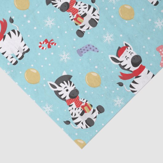 Niedliche Weihnachten Zebra Chic Moderne Seidenpapier (Detail)