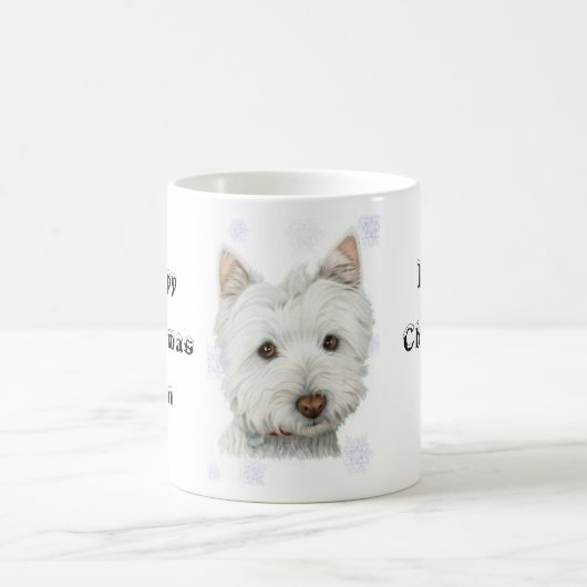 Niedliche WeihnachtenWestie Hundegeschenke Kaffeetasse (Mittel)