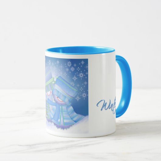Niedliche Weihnachts-Blues Tasse (VorderseiteRechts)