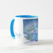 Niedliche Weihnachts-Blues Tasse (Vorderseite Links)