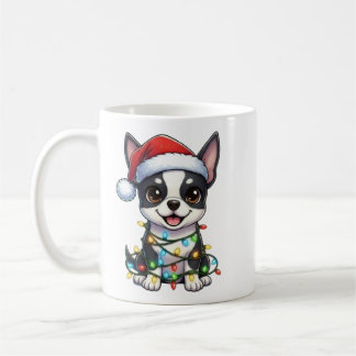 Niedliche Weihnachts-Boston Terrier-Tasse Kaffeetasse