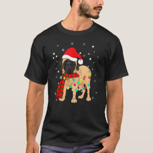 Niedliche Weihnachts Bullmastiff Hundelampen leuch T-Shirt