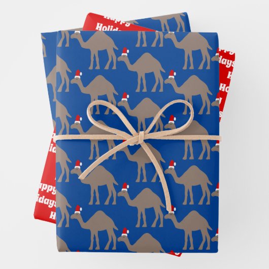 Niedliche Weihnachts-Camel-Kundenmeldung Geschenkpapier Set (Beispiel)