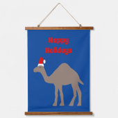 Niedliche Weihnachts-Camel-Kundenmeldung Wandteppich Mit Holzrahmen (Vorderseite)