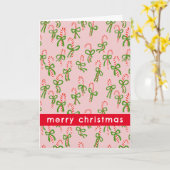 Niedliche Weihnachts-Candy Canes Xmas Sweet Holida Karte (Gelbe Blume)