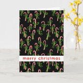 Niedliche Weihnachts-Candy Canes Xmas Sweet Holida Karte (Gelbe Blume)