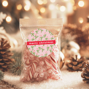 Niedliche Weihnachts-Candy Canes Xmas Sweet Holida Runder Aufkleber