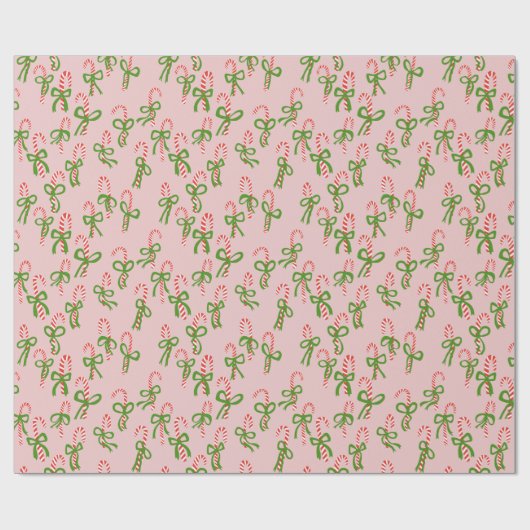 Niedliche Weihnachts-Candy Canes Xmas Urlaub Geschenkpapier (Flach)