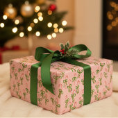 Niedliche Weihnachts-Candy Canes Xmas Urlaub Rosa Geschenkpapier Set