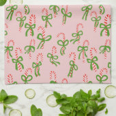 Niedliche Weihnachts-Candy Canes Xmas Urlaub Rosa Geschirrtuch (Gefaltet)