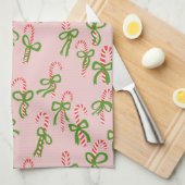 Niedliche Weihnachts-Candy Canes Xmas Urlaub Rosa Geschirrtuch (Viertel Falte)