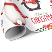 Niedliche Weihnachts-Cartoon Muster Geschenkpapier (Rolleneckpunkt)