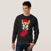 Niedliche Weihnachts-Corgi Überraschung in der Soc Sweatshirt (Vorne ganz)