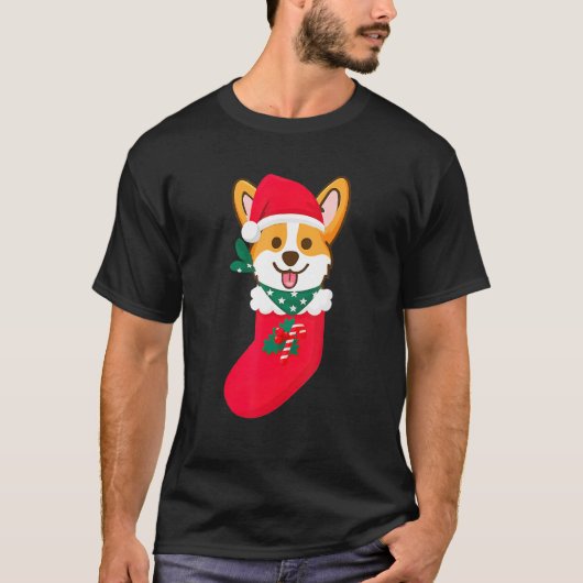 Niedliche Weihnachts-Corgi Überraschung in der Soc T-Shirt (Vorderseite)
