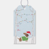 Niedliche Weihnachts-Dackel Geschenkanhänger (Vorderseite)