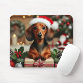 Niedliche Weihnachts-Dackel Mousepad (Mit Mouse)