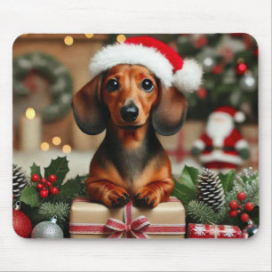 Niedliche Weihnachts-Dackel Mousepad