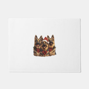 Niedliche Weihnachts-Dogs Weihnachtsmannmütze Holi Fußmatte