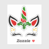 Niedliche Weihnachts-Einhornkleber mit Individuell Aufkleber (Blatt)