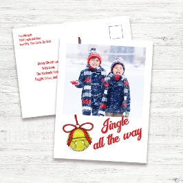 Niedliche Weihnachts-Fotokarte Jingle Feiertagspostkarte