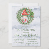 Niedliche Weihnachts-Genom Geburtstagsparty Einlad Einladung (Vorderseite)