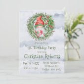 Niedliche Weihnachts-Genom Geburtstagsparty Einlad Einladung (Stehend Vorderseite)