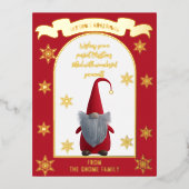 Niedliche Weihnachts Gnome Foil Holiday Postkarte (Vorderseite)