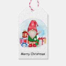 Niedliche Weihnachts-Gnome-Gift-Tags