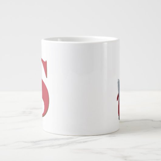 Niedliche Weihnachts-Gnome-Monogram-Tasse Jumbo-Tasse (Vorderseite)