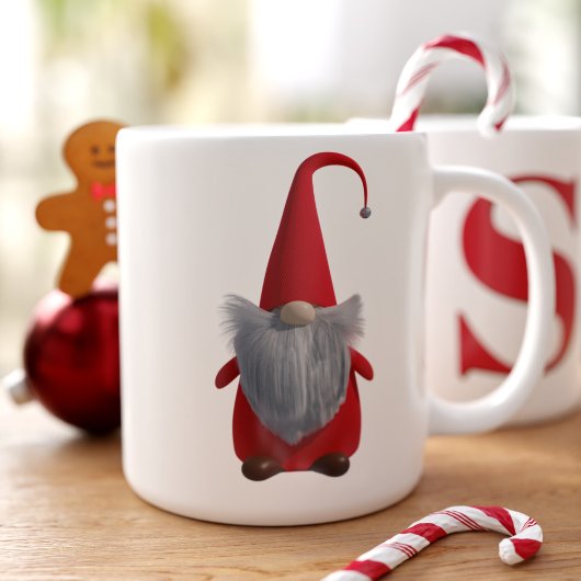 Niedliche Weihnachts-Gnome-Monogram-Tasse Jumbo-Tasse