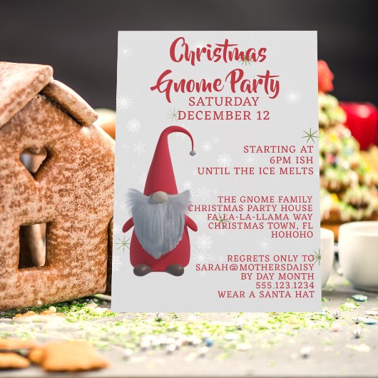 Niedliche Weihnachts Gnome Party Feiertag Einladun