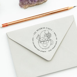 Niedliche Weihnachts-Gnome-Rücksendeadresse Permastempel