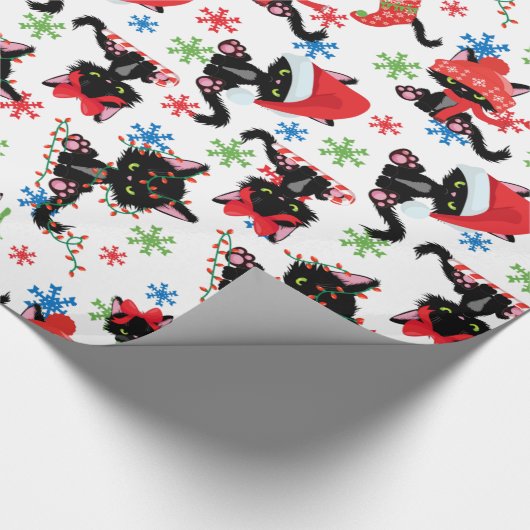 Niedliche Weihnachts-Grumpy-Katze Geschenkpapier (Ecke)