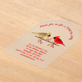 Niedliche Weihnachts-Kardinäle und Red Berries Cus Acryleinladungen (Ablage )