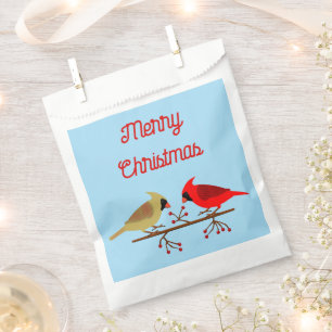 Niedliche Weihnachts-Kardinäle und Red Berries Cus Geschenktütchen