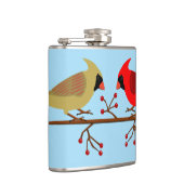 Niedliche Weihnachts-Kardinäle und Rote Berer Flachmann (Rechts)