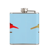 Niedliche Weihnachts-Kardinäle und Rote Berer Flachmann (Rückseite)