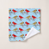 Niedliche Weihnachts-Kardinäle und Rote Berer Gemu Badhandtuch Set (Waschlappen)