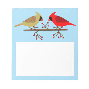 Niedliche Weihnachts-Kardinäle und Rote Berer Notizblock
